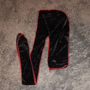 Black Velvet Durag with Red stitching
